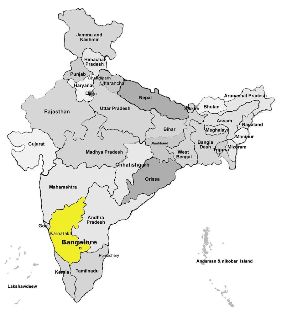 வரைபடம் பெங்களூர், இந்தியா
