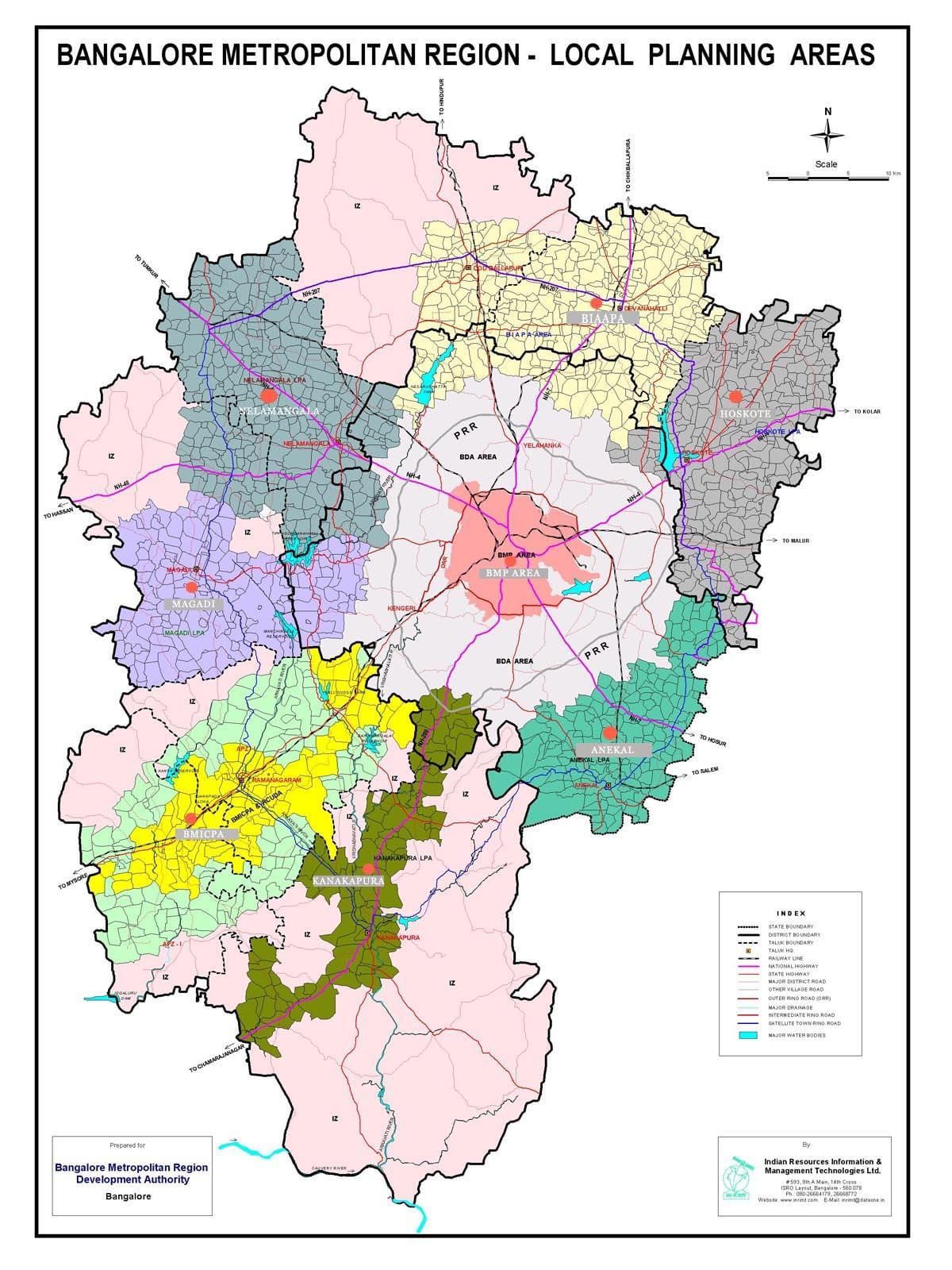 பெங்களூர் வரைபடத்தை பகுதிகளில்