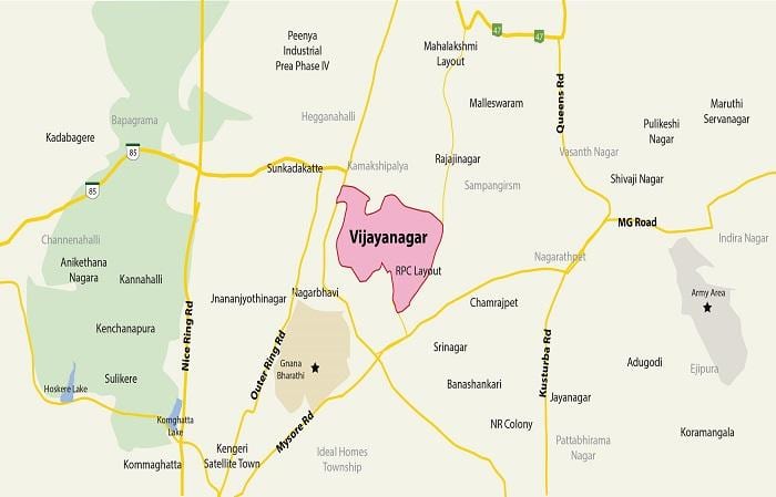 வரைபடம் of Vijayanagar பெங்களூர்